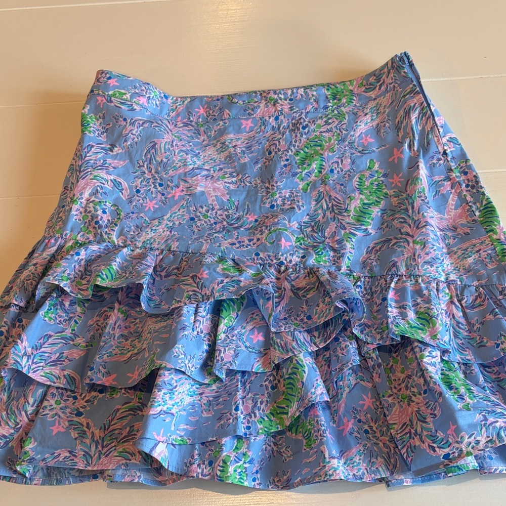 Lilly Pulitzer Size 2 Peri The Turtle Package Mini Skirt Ruffled